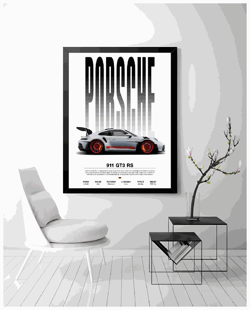 Porshe 911 Power (A4 | 21 × 29.7 | 8.27 × 11.69)