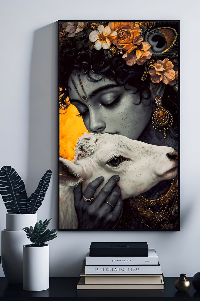 Krishna Prem (Glossy, Black, A3 | 29.7 × 42.0 | 11.69 × 16.5)
