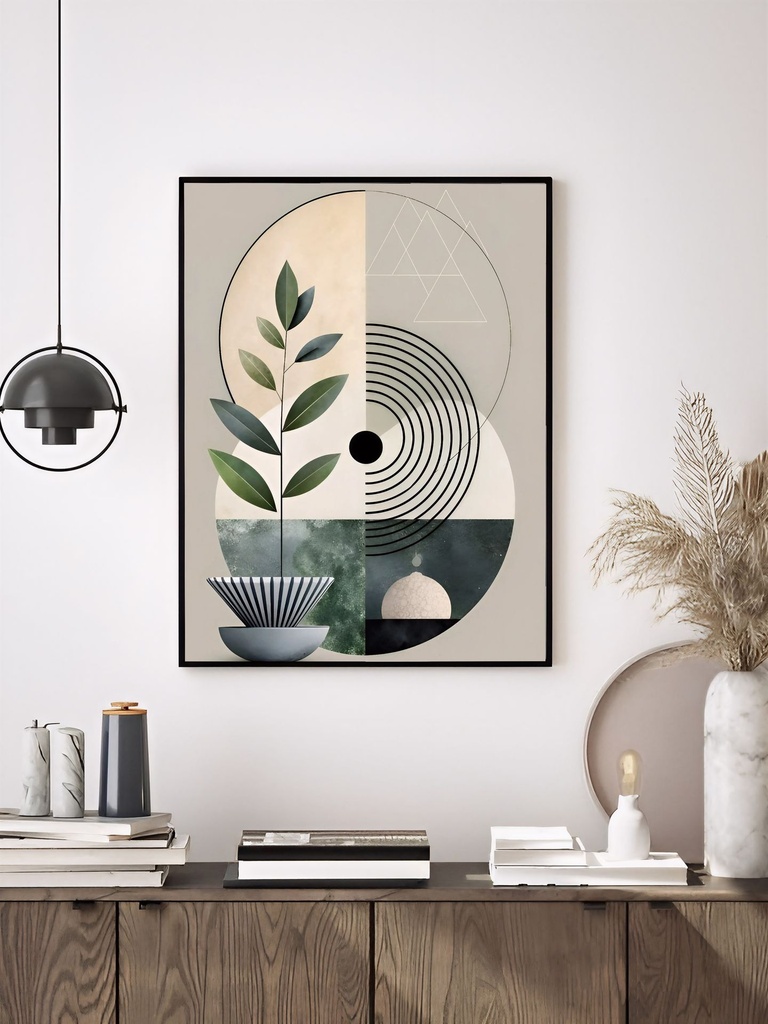 Leaf Circle (Matte Print, Black, A4 | 21 × 29.7 | 8.27 × 11.69)
