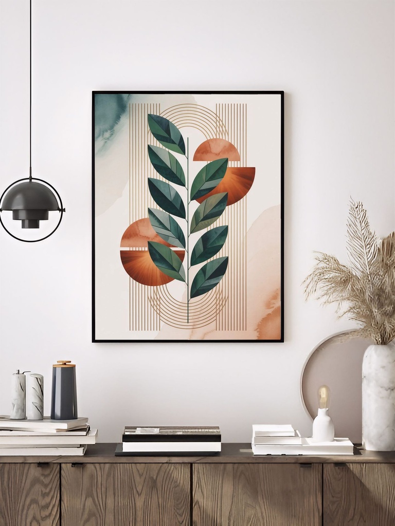 Leaf Sunset (Matte Print, Black, A4 | 21 × 29.7 | 8.27 × 11.69)