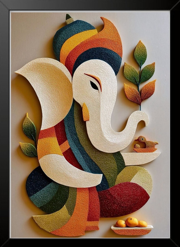 Artistic Ganeshji (Matte Print, Black, A4 | 21 × 29.7 | 8.27 × 11.69)