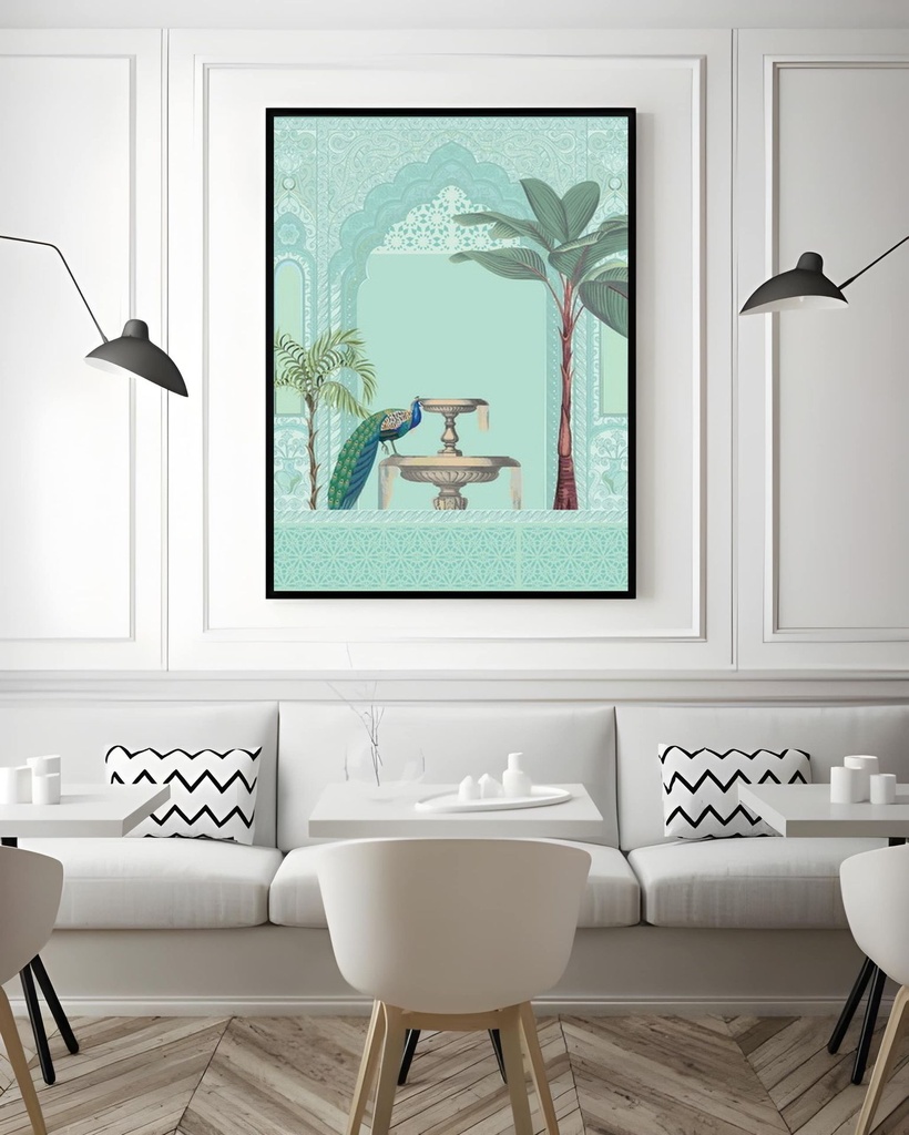 Peacock Terrace – Blush (A4 | 21 × 29.7 | 8.27 × 11.69)